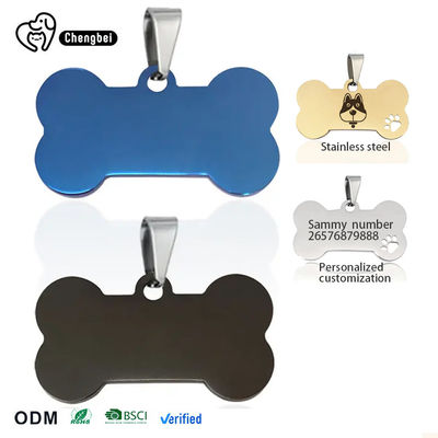 kaufen Schnitzte Edelstahl-Hunde-ID-Tags 2cm-6cm SS Hunde-Tag Schwarz Blau Online-Herstellung