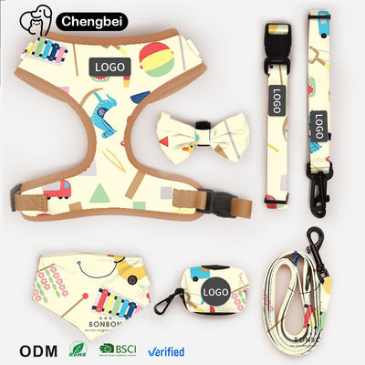 kaufen Custom Pattern Designer Umkehrbare Polyester-Haustier-Gurt-Sets Personalisierte Kragenleine und wasserdichte Hunde-Gurt-Set Online-Herstellung
