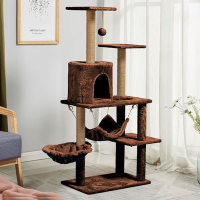 kaufen Katzenkratzbaum Natur-Plattform mehrere Ebenen Holz Katzenbaum mit Hängematte Online-Herstellung