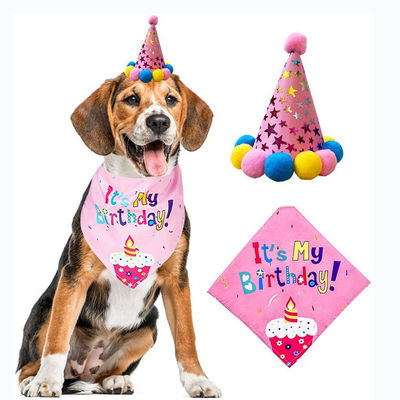 kaufen Haustier Party Dekoration Set Hund Bandana Hut Krawatte Ballons Versorgung Happy Cake Topper Tuch Online-Herstellung