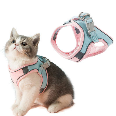Schöne verstellbare Haustier-Schleifen Weiches Nylon-Gitter reflektierendes Katzen-Schleifen Leine Set