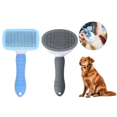 Blaue Selbstreinigung Hundebürste Hundehaare Entferner mit Massagefunktion