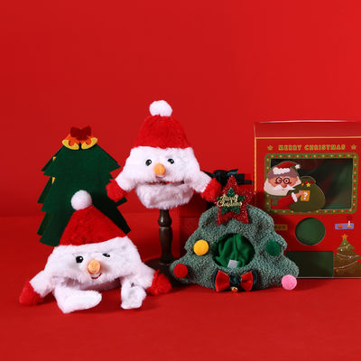 Haustierhut Weihnachtsmann Kopfbedeckung Karton Weihnachtsbaum Design Katzen Accessoires Saison
