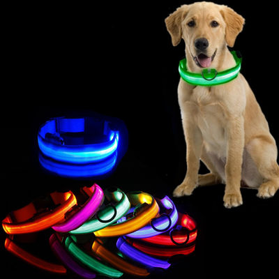 LED-Hundehalsband Wasserdicht Blinklicht Nachtspaziergang Verstellbar USB wiederaufladbar