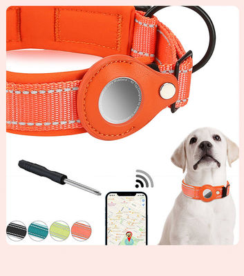 Orange Blau GPS Air Tag Hundehalsband Nylon Katzenhalsband Einstellbares Logo