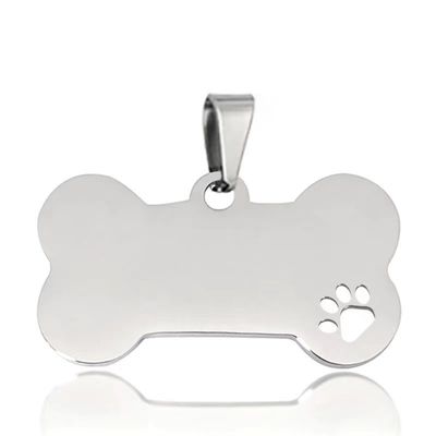 Edelstahl Hunde-Namen-Tags Silberblau Hunde-Id-Tags eingraviert