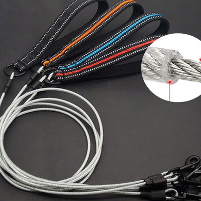 Komfortable weiche Polster 4FT Pet Leash Metall Anti Kauen Leine Starke Anti Biss