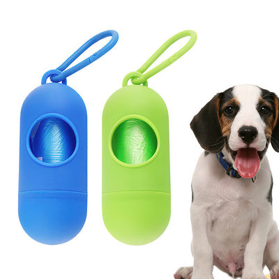 Blau-Grüner Hunde-Abfallbeutel 11,5*4,3cm Kunststoff Hunde-Kaka-Halter für Spaziergänge
