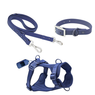 Dekoration Custom Logo wasserdicht weiches PVC Hundehalsband und Leine Gurt Set