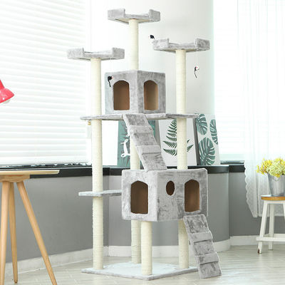 OEM ODM Weiße Katze Kratzer Kletterer Plüssig Katze Kratzer Baumhaus