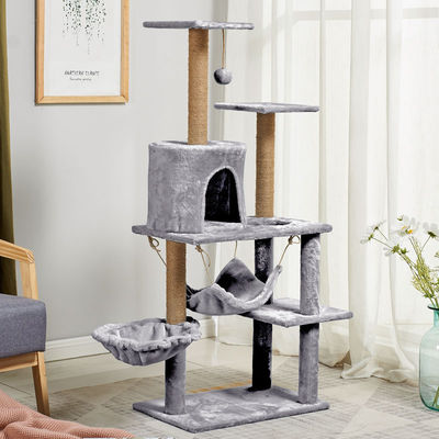 Mehrschichtiger Katzenkletterturm SISAL MDF Katzenkratzstäbe Bäume