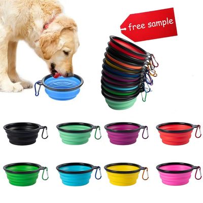 Pet Bowls Collapsible TPE Foldable Silicone Dog Food Feeding Bowl Travel Rounded Item Type