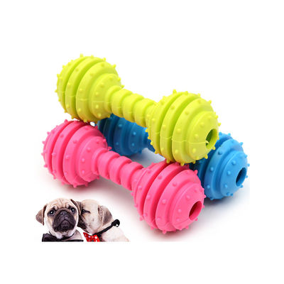 Farbenfrohe Knochenform TPR-Haustier-Hunde-Spielzeug geeignet für alle Jahreszeiten Barbell-Hunde-Kauspielzeug