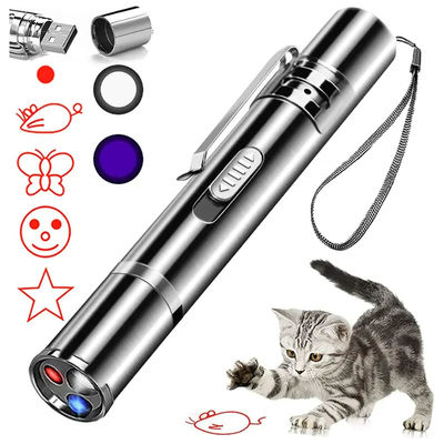 Lila Rot Weiß Laser Katze Teaser Interaktives Spielzeug Wiederaufladbares Katzenspielzeug