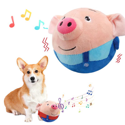 Hunde-Plüsch-Spielzeug lustiges Schwein elektronisches interaktives Haustier Sprungkugeln Aktives Bewegen Quietschend